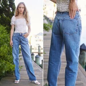 RE/DONE 90s Comfy Jeans In Chilled Indigo Blue Size 30